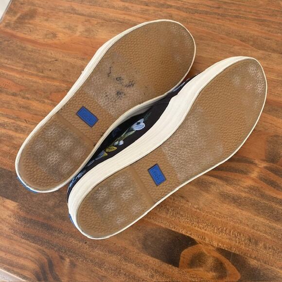 Keds Rifle Paper Co Botanical Black Platform Slip-on Sneakers - Size 8 - Picture 9 of 9